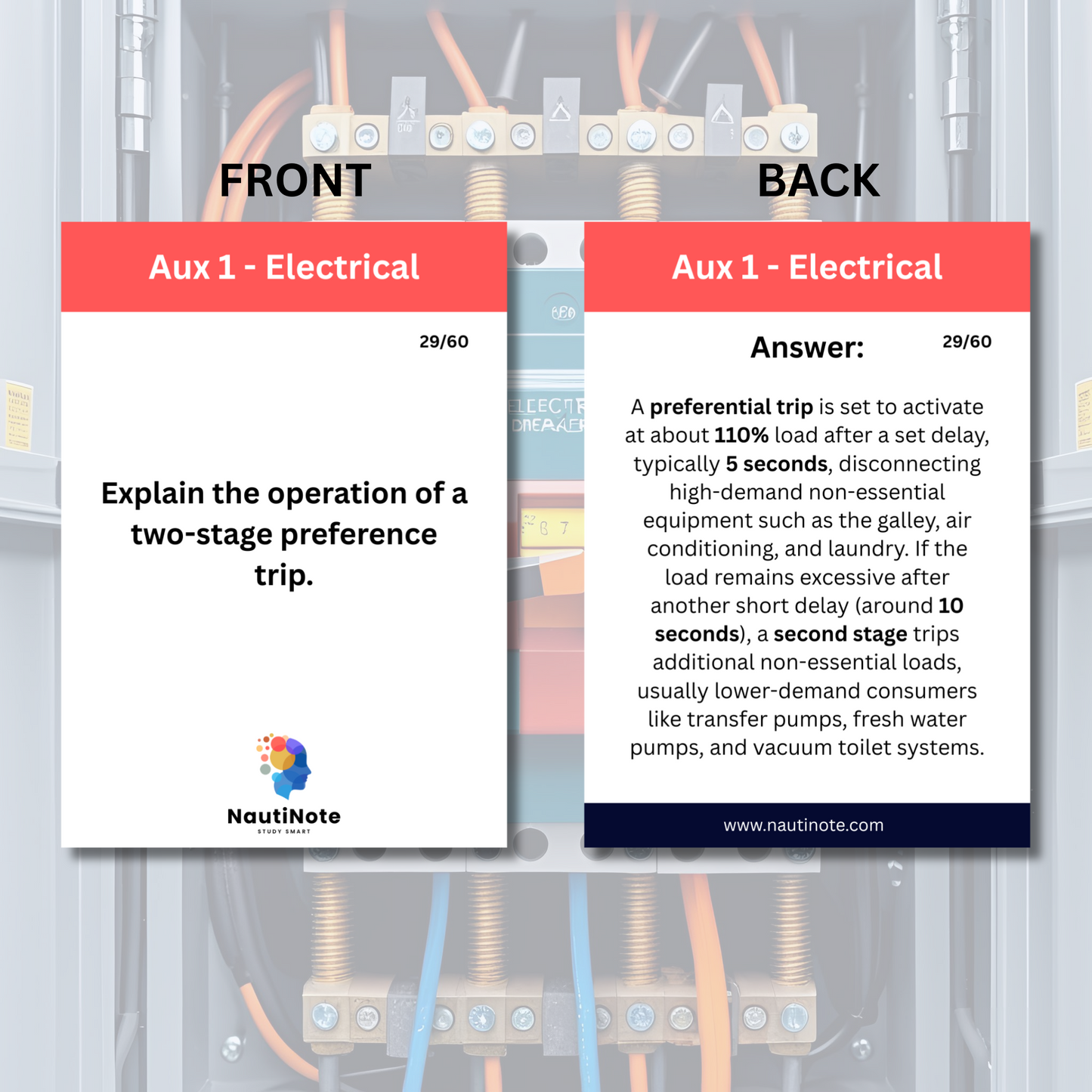 Auxiliary Equipment 1 Flashcards (SV EOOW <9000kW, <3000GT) - Part B (Electrical)