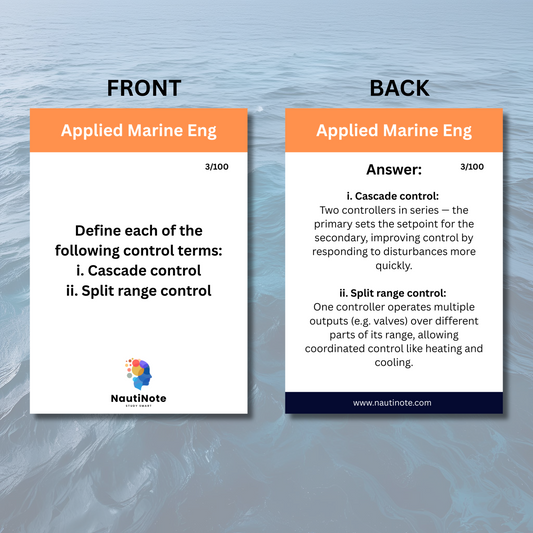 Applied Marine Engineering Flashcards (SV Chief Engineer <9000kW, <3000GT)