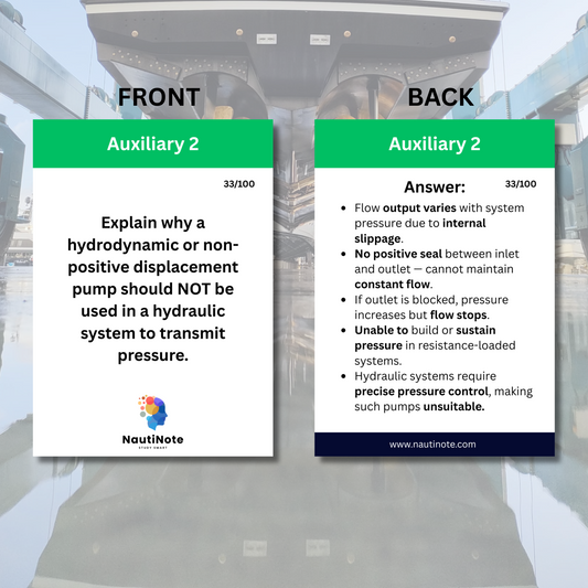 Auxiliary Equipment 2 Flashcards (SV Chief Engineer <3000kW, <500GT)